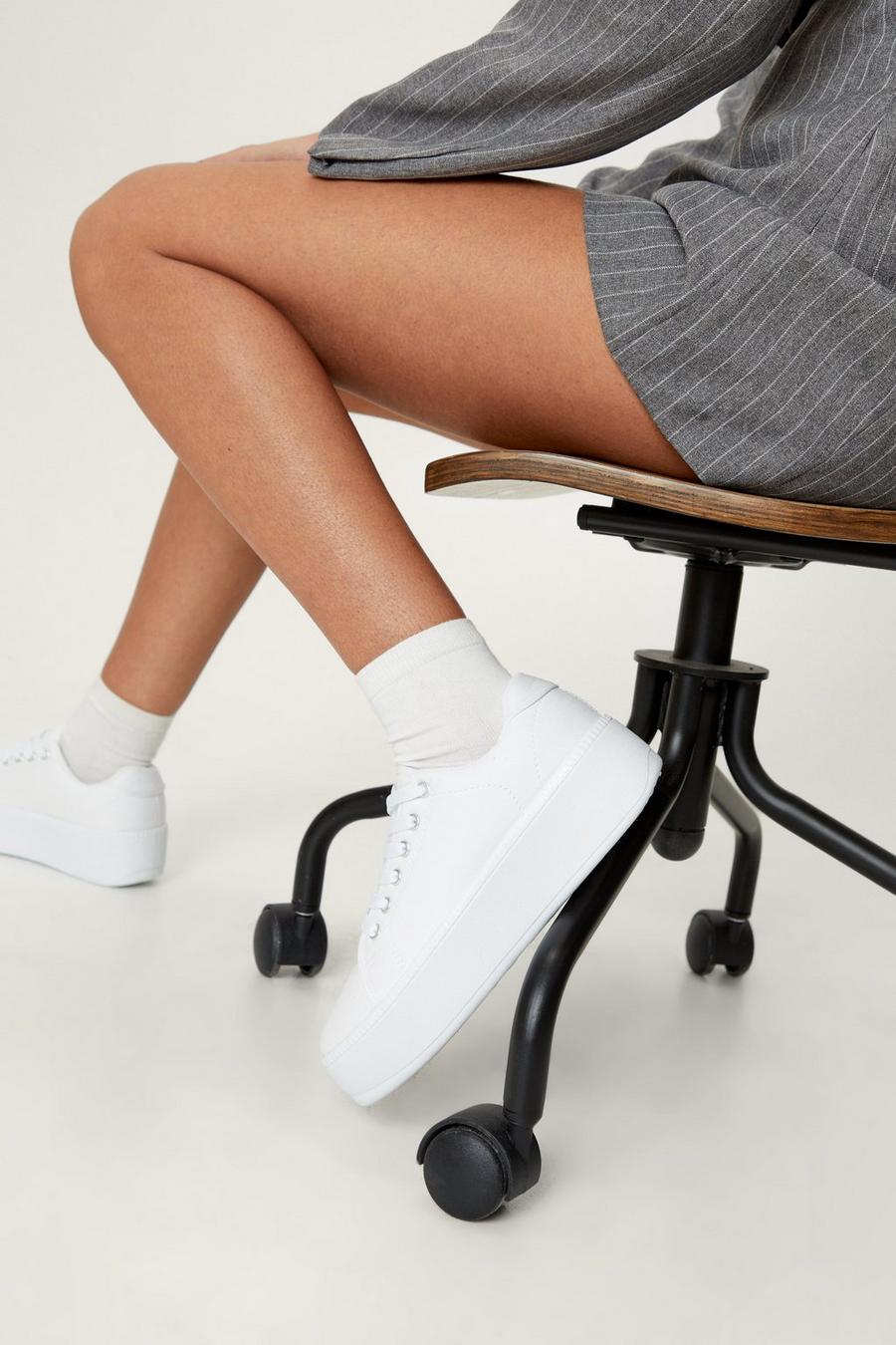 White Rise Up Platform Trainers