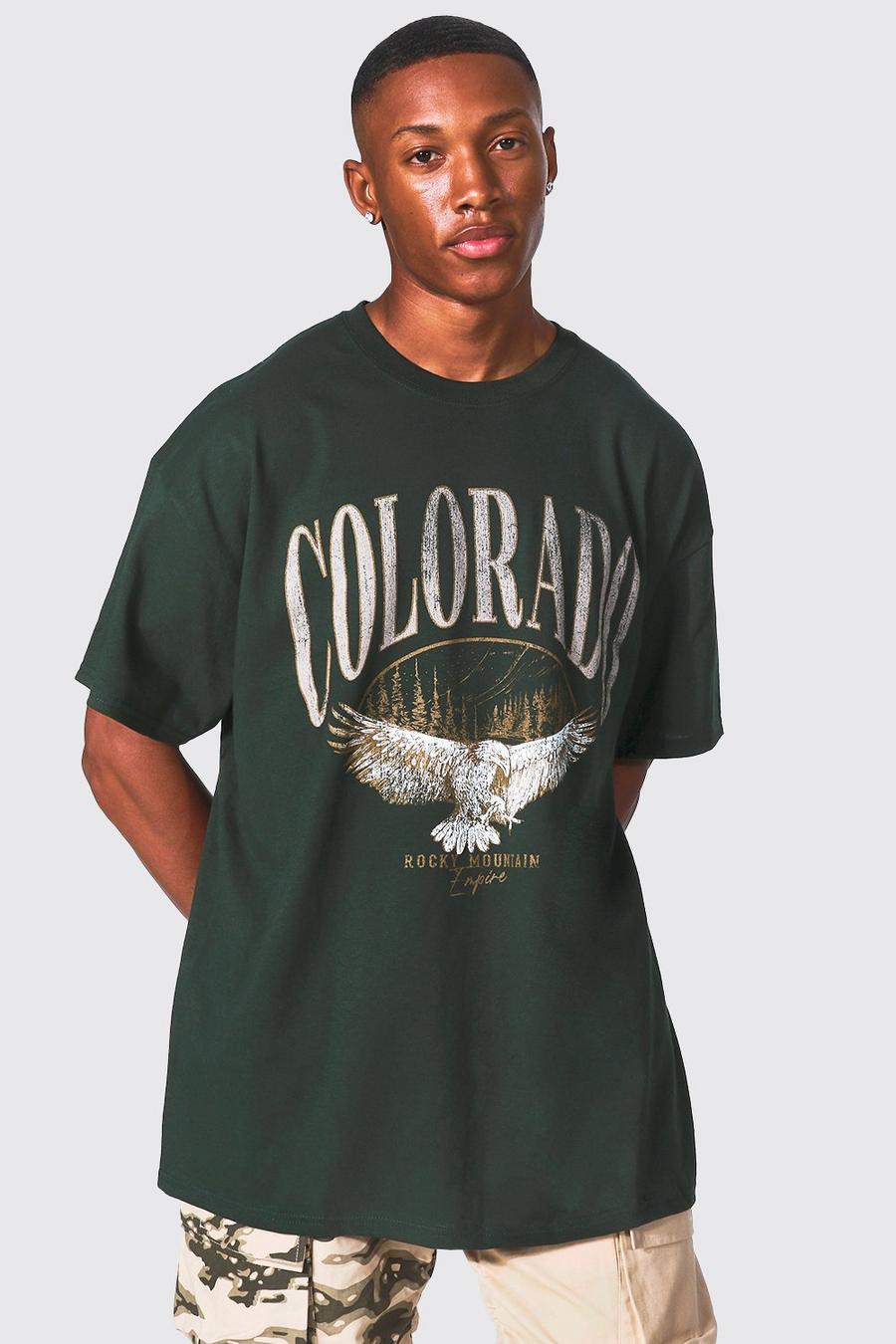 Oversize T-Shirt mit Colorado-Print, Green