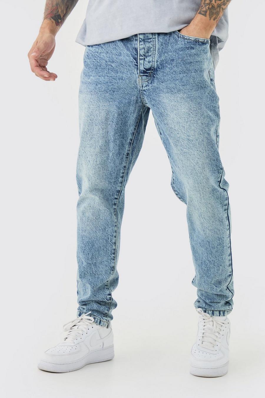 Jeans affusolati in denim rigido, Vintage blue