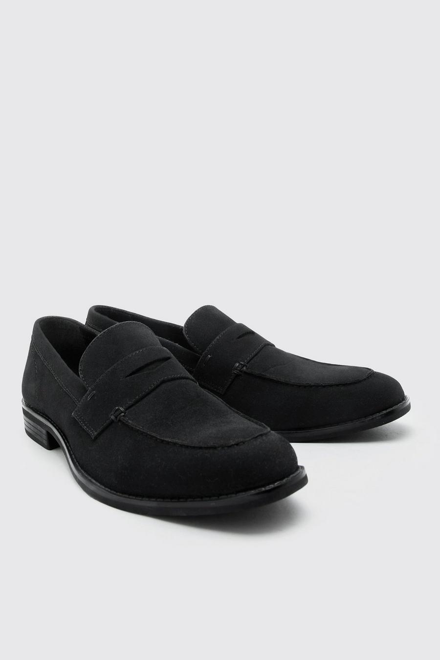 Loafer aus Wildleder-Imitat, Black