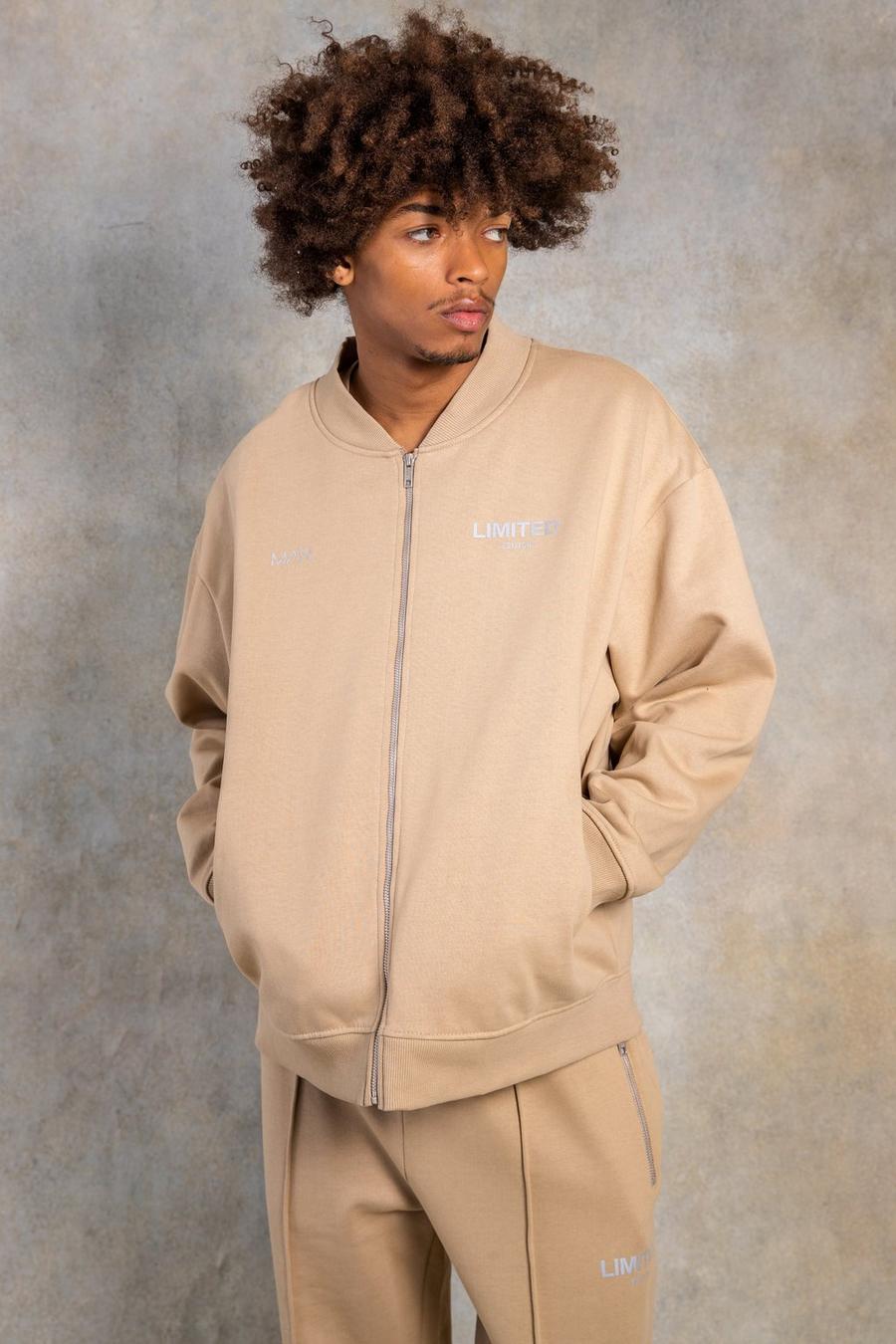 Taupe Oversized Limited Heavyweight Bomber image number 1