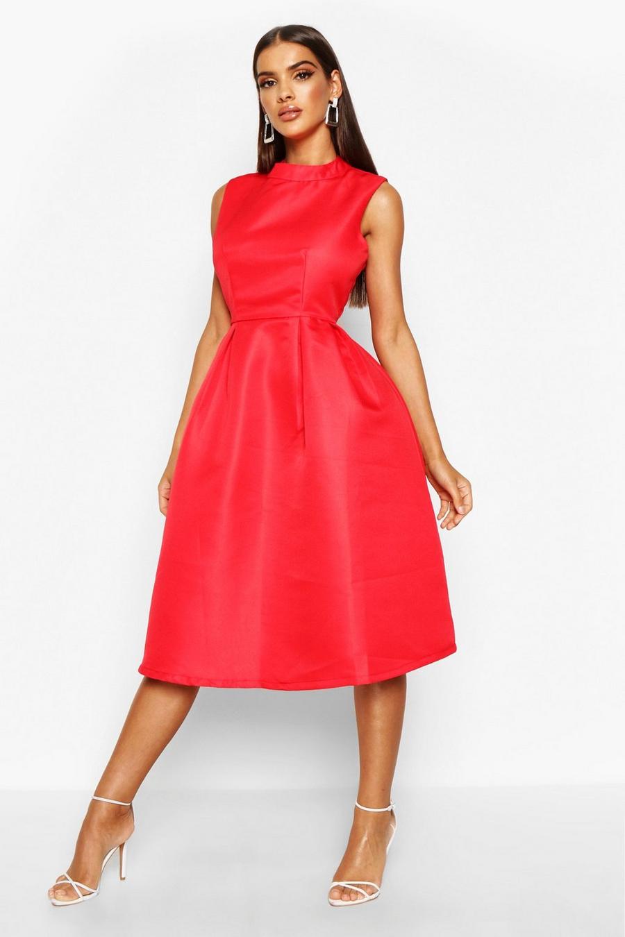Hochgeschlossenes Boutique Kleid, Rot image number 1