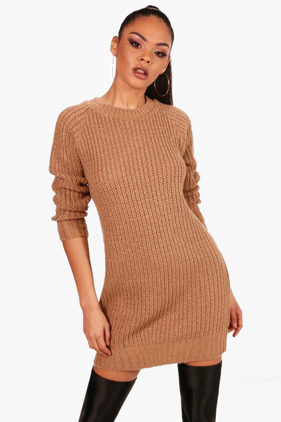 Camel Soft Knit Sweater Dress image number 1