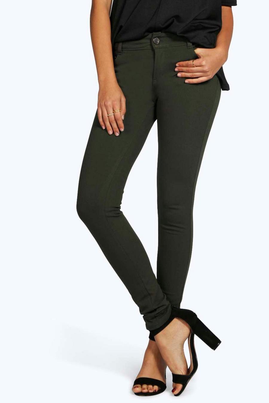 Pantaloni elasticizzati super skinny in doppio jersey image number 1