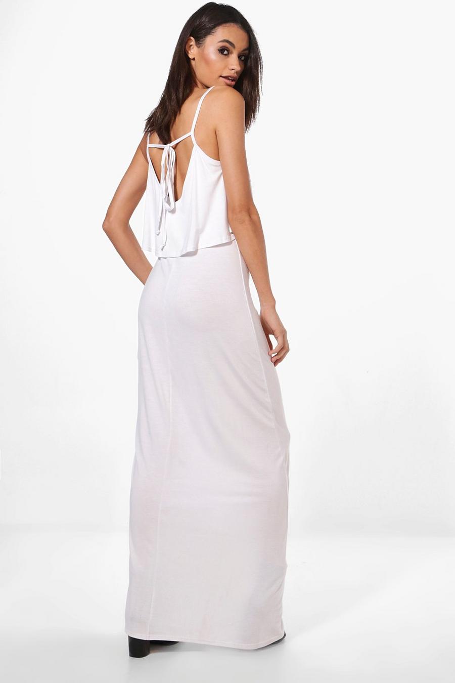 White Tie Back Maxi Dress image number 1