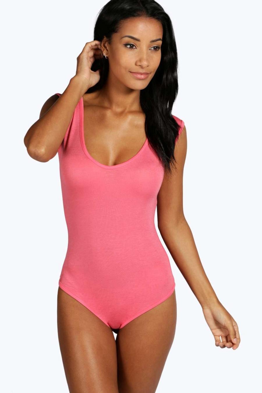 Coral Basic Sleeveless Bodysuit image number 1
