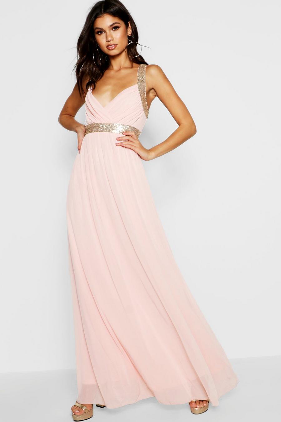 Blush Boutique Sequin Panel Maxi Bridesmaid Dress image number 1