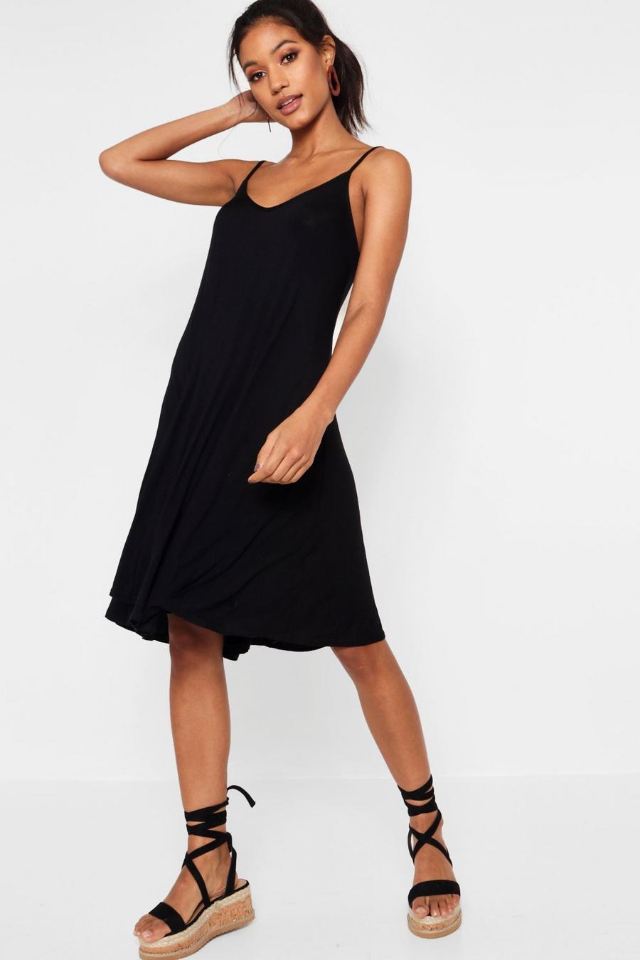 Black Strappy Swing Dress image number 1