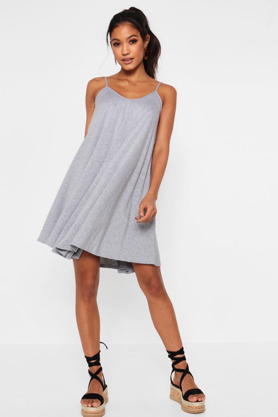 Grey marl Strappy Swing Dress image number 1