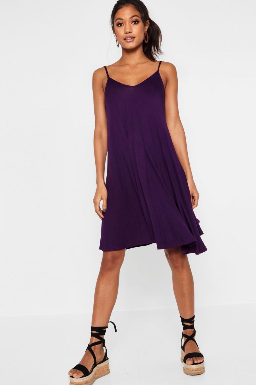 Plum Strappy Swing Dress image number 1