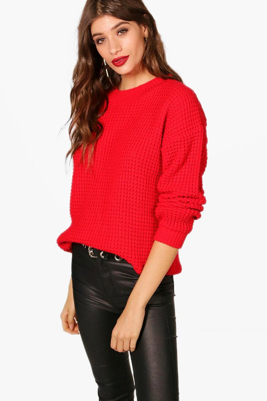 Flame red Oversized Vintage Sweater image number 1