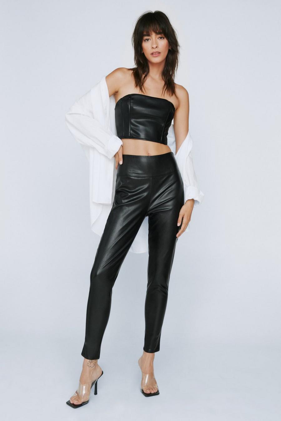 Black Faux Leather Skinny Trousers