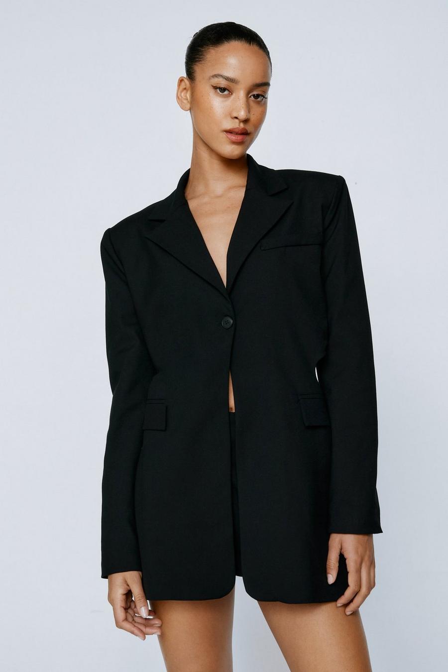 Black Essentials Petite Blazer Playsuit