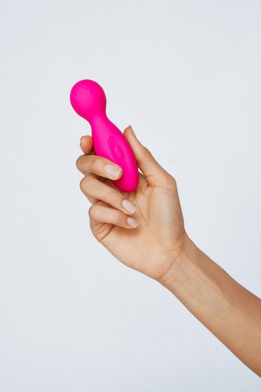 Pink 10 Function Rechargeable Mini Wand Vibrator Sex Toy