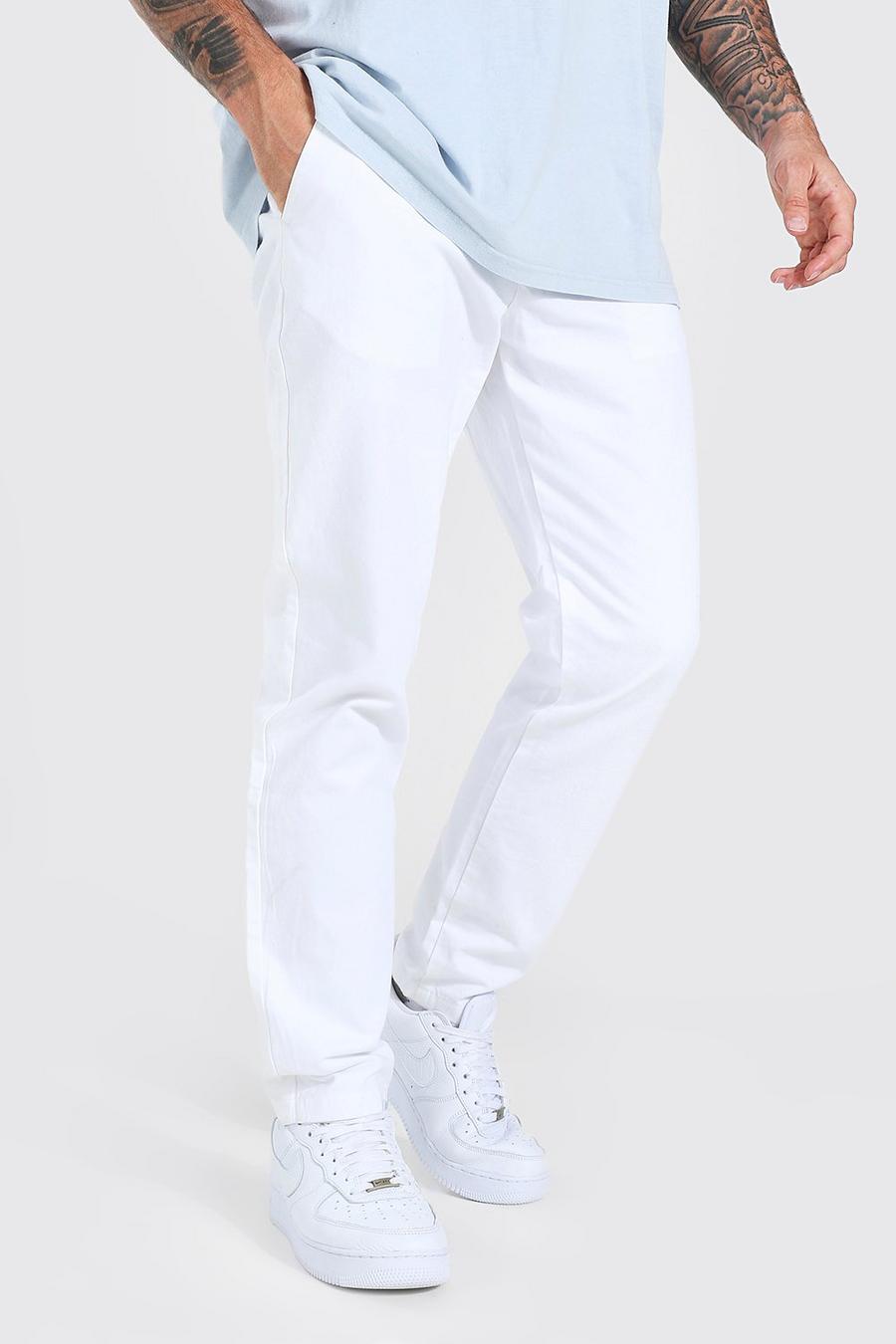 Pantalon slim style chino, White image number 1