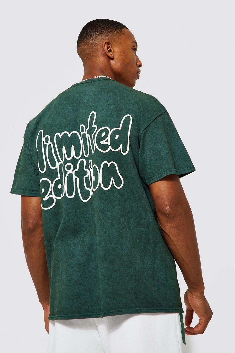 T-shirt oversize Limited Edition in lavaggio acido, Green image number 1