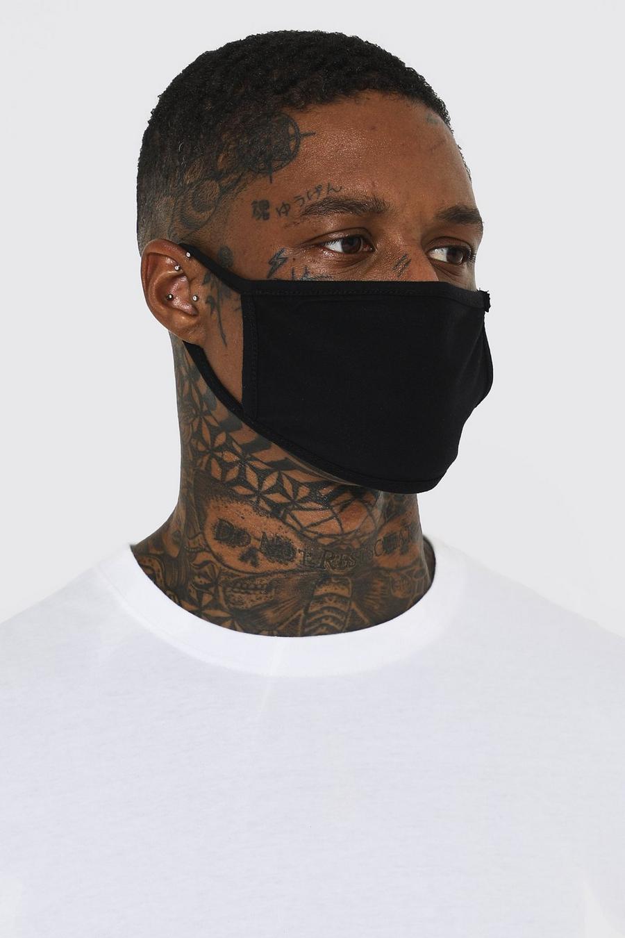 2 Pack Plain Black Masks