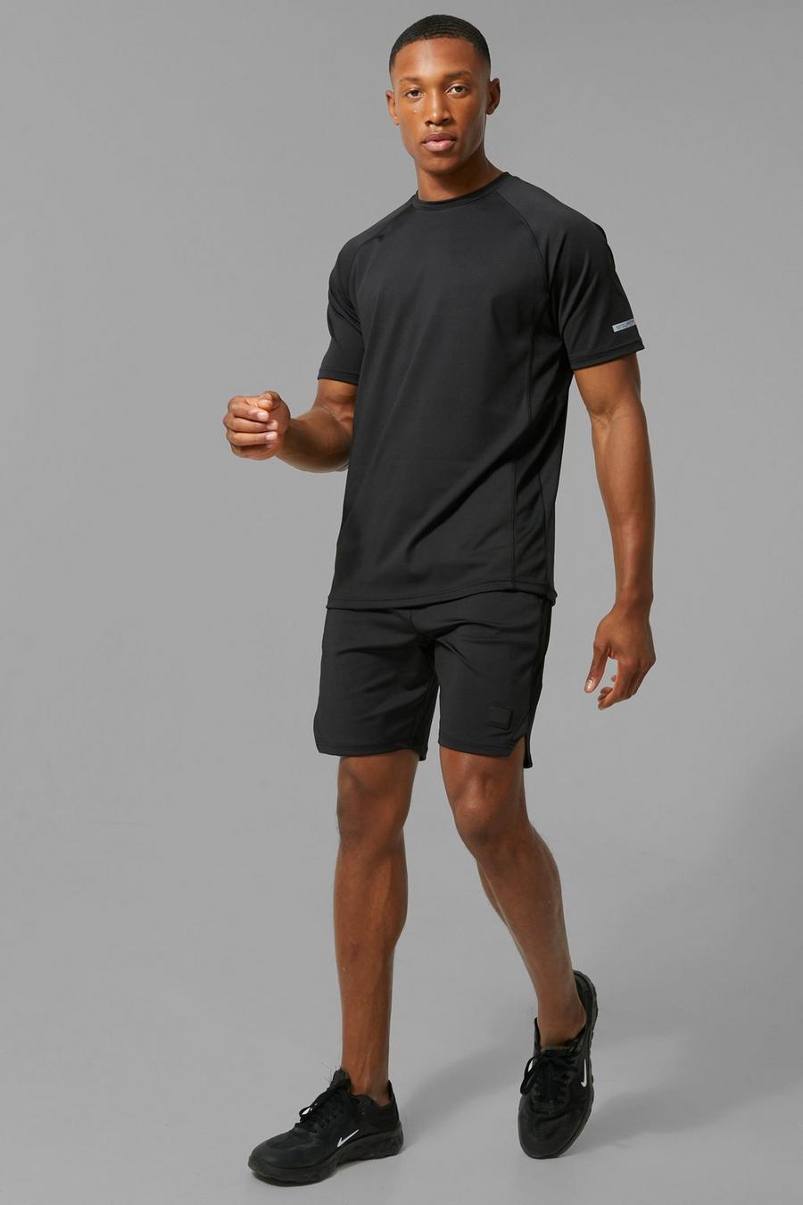 Black Man Active Performance T-Shirt En Shorts Set
