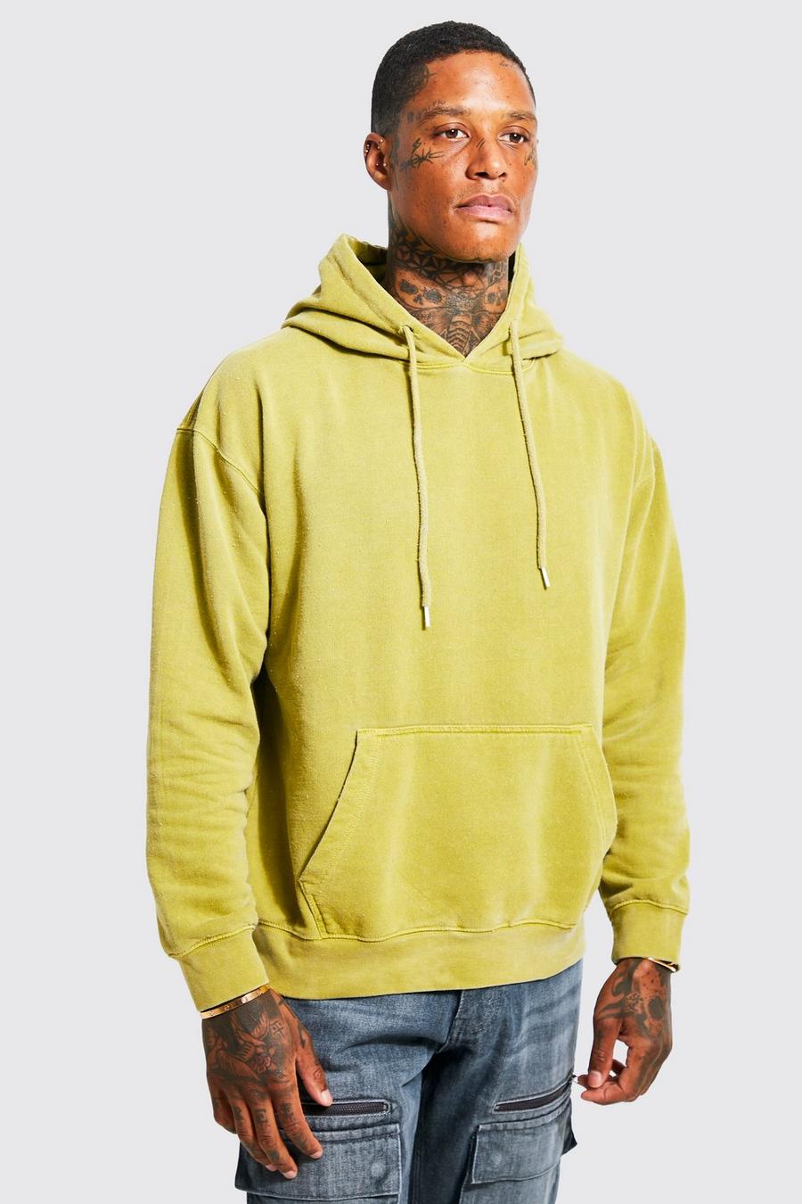 Green Oversized Washed Hoodie 