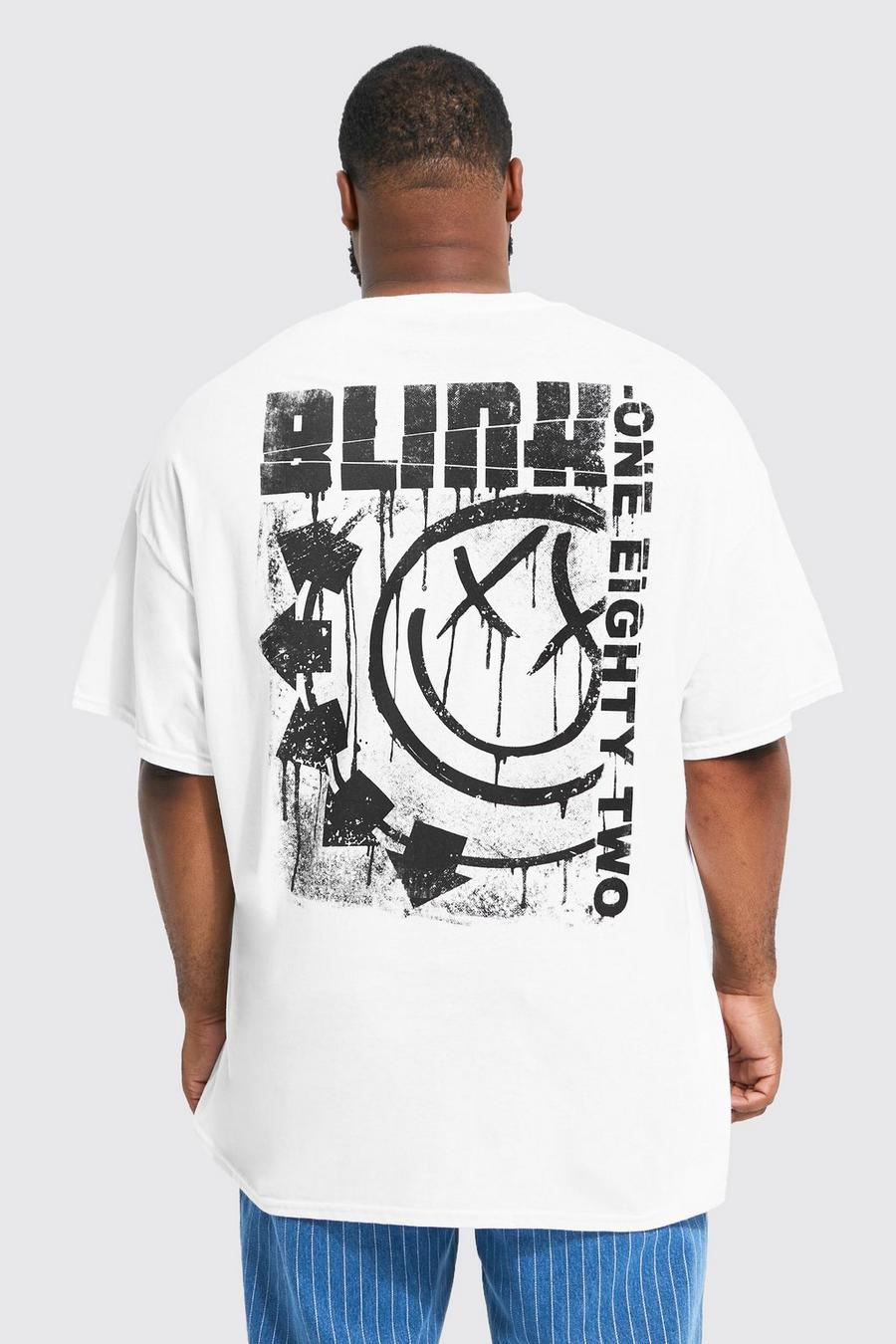 Plus T-Shirt mit lizenziertem Blink 182 Print, White
