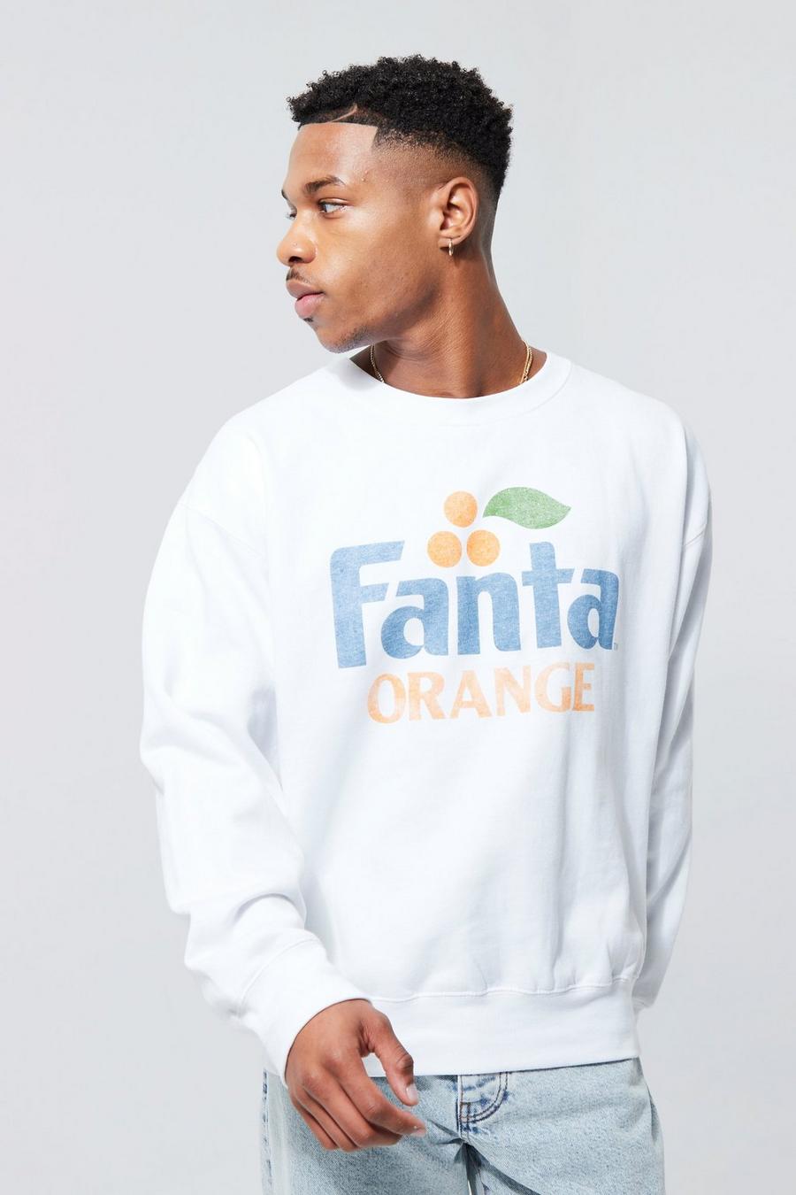 Oversize Sweatshirt mit lizenziertem Fanta-Print, White