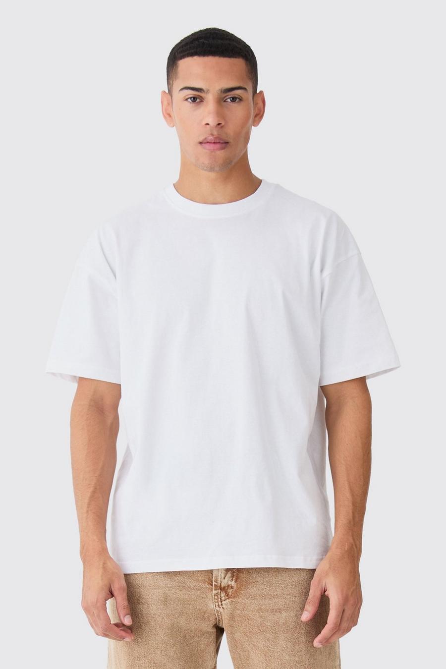 White Oversize t-shirt med rund hals