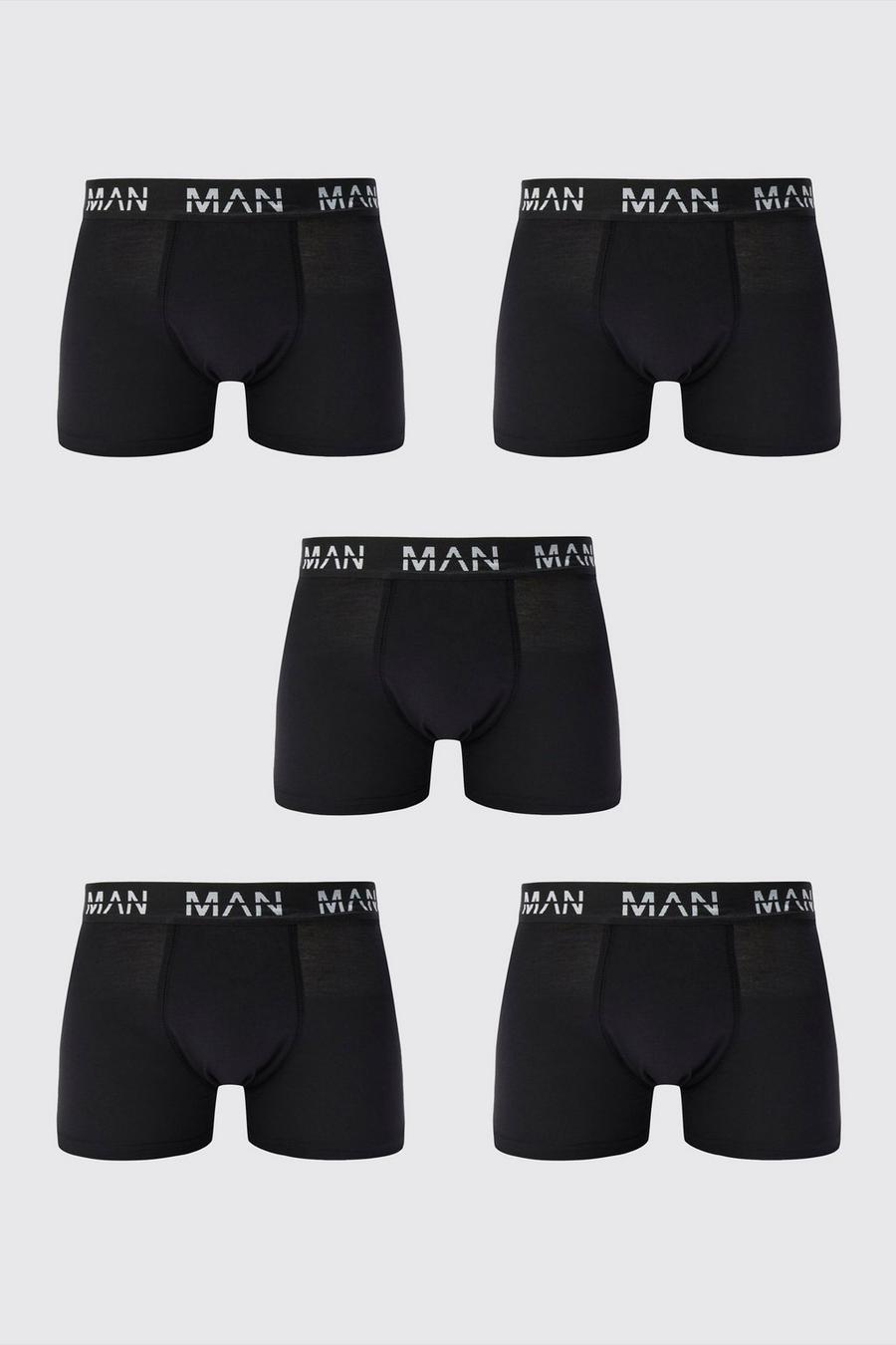 5er-Pack mittellange Man-Dash Repeat Boxershorts, Black
