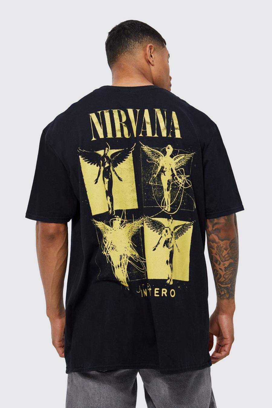 Black Nirvana T-shirt med tryck