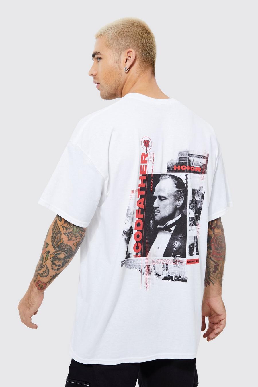 White Oversized The Godfather License T-shirt