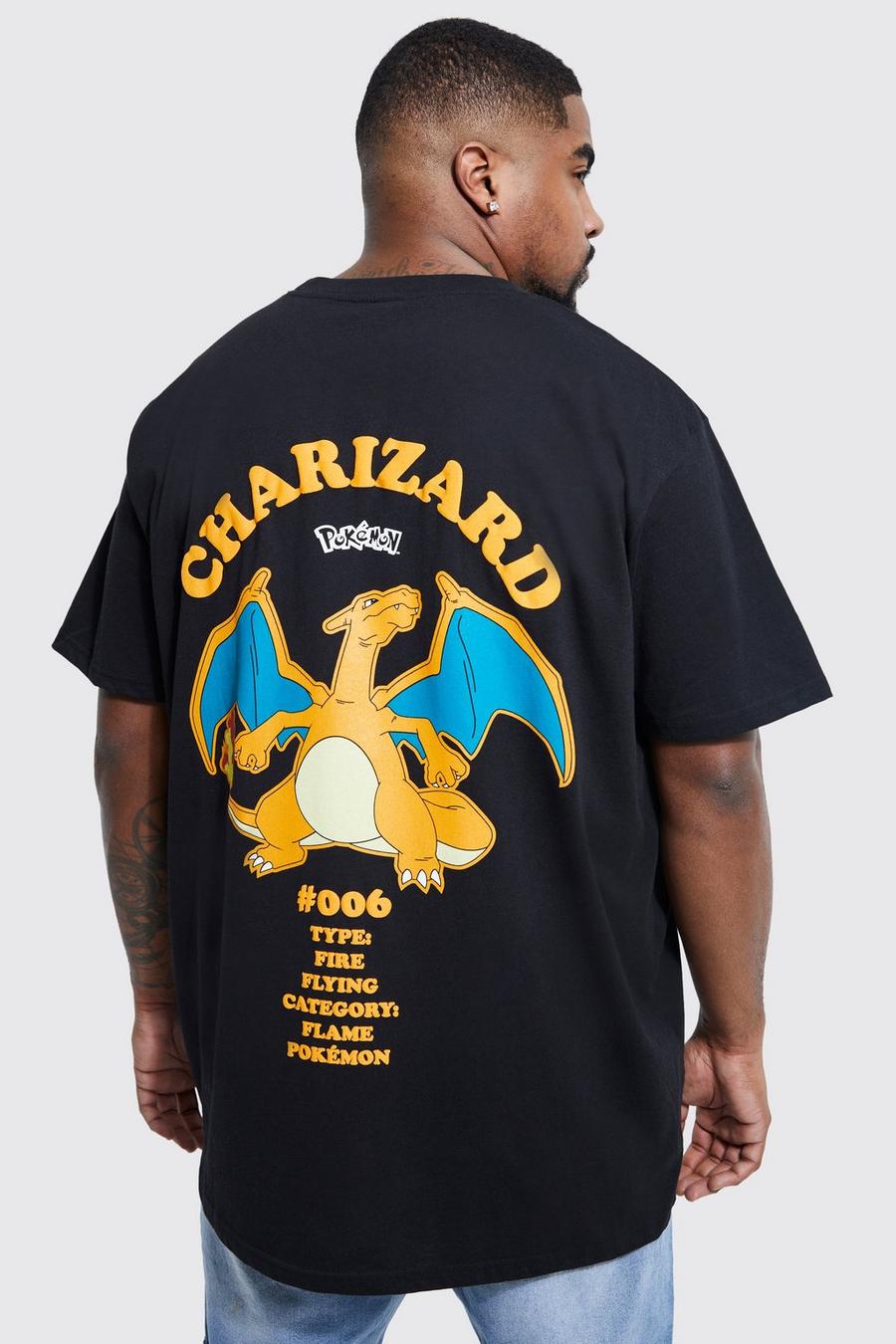 Grande taille - T-shirt oversize à imprimé Pokémon, Black