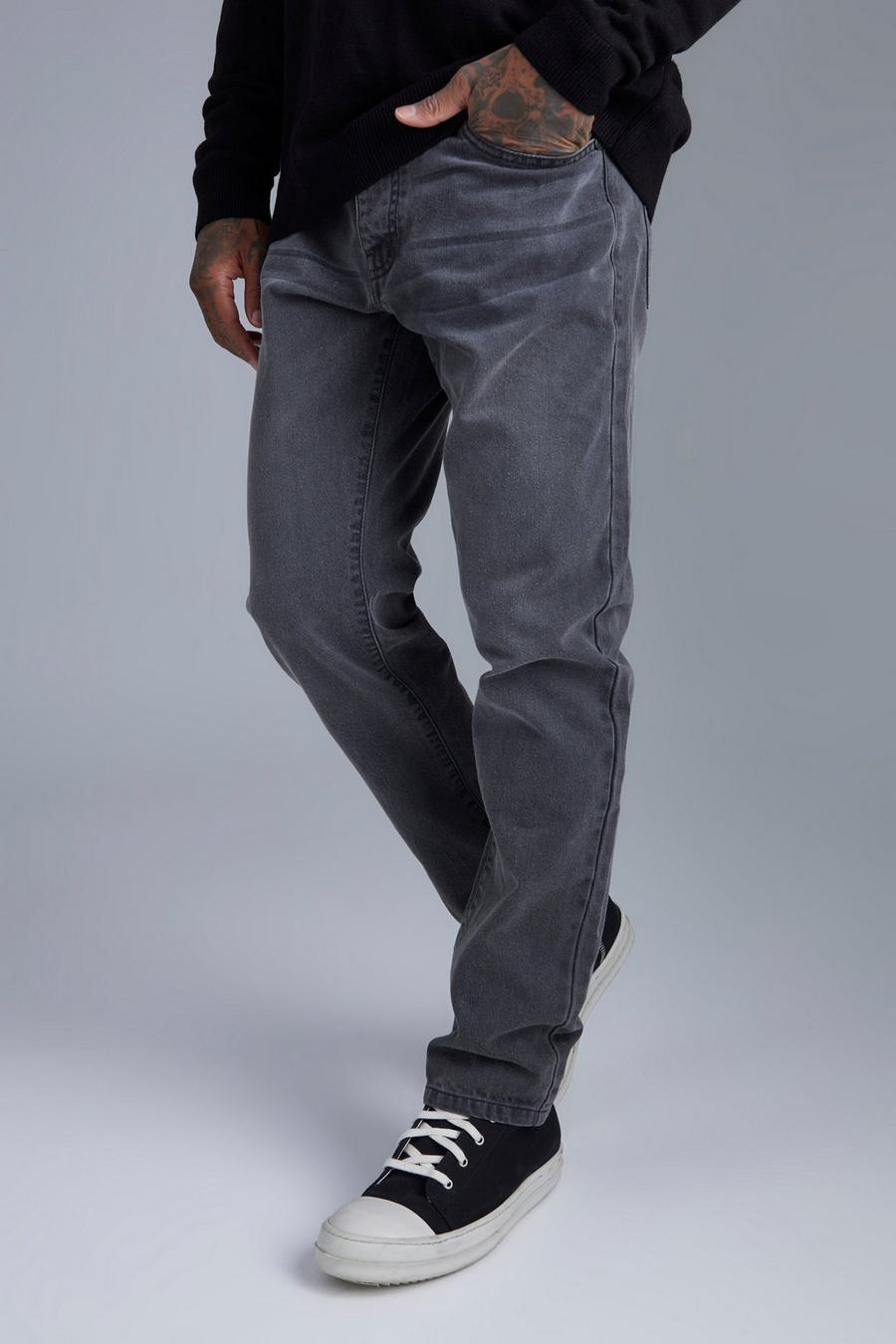 Jeans mit geradem Bein, Dark grey