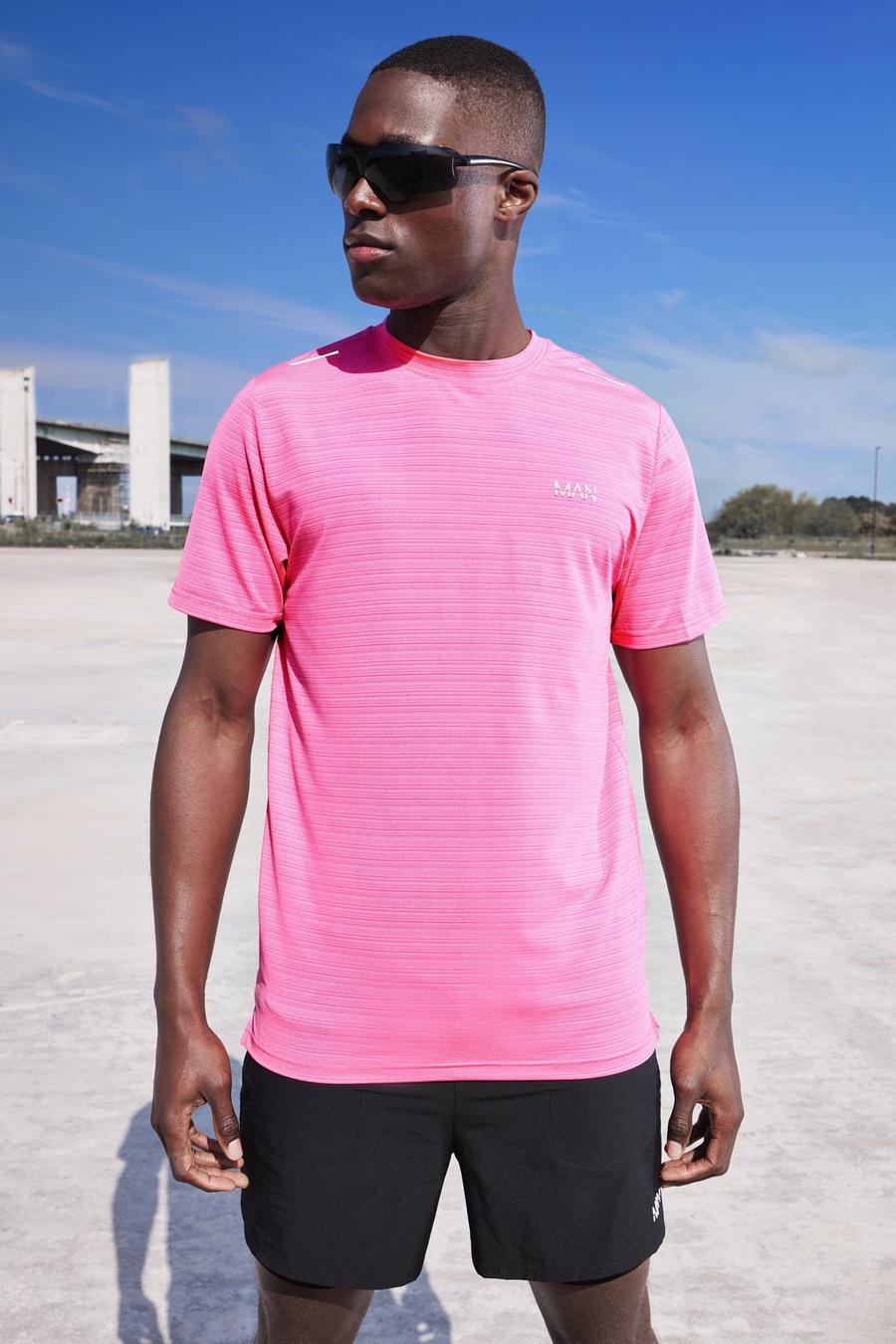 Neon-pink Man Active Kortärmad träningströja