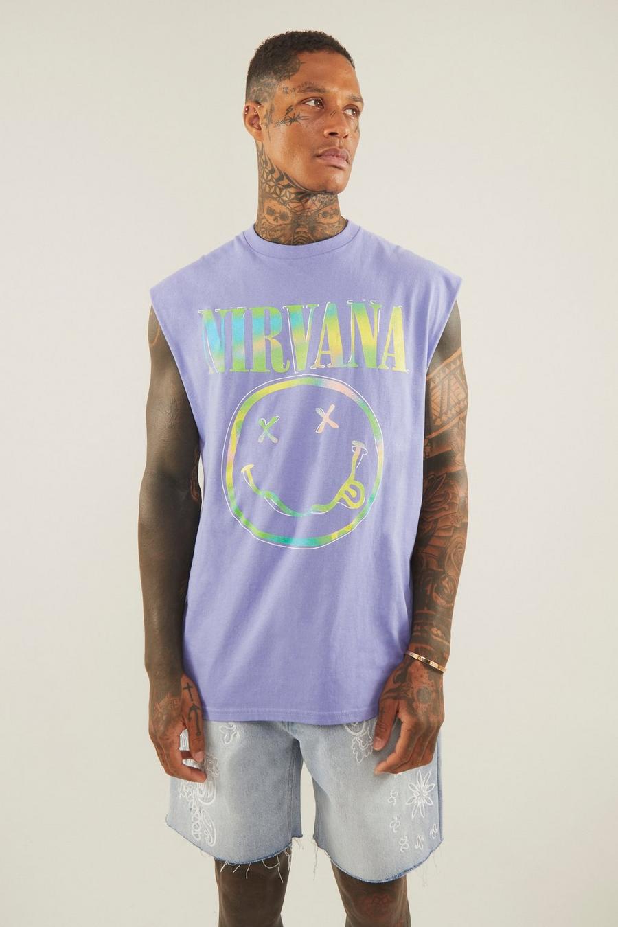 T-shirt sans manches oversize Nirvana, Lilac