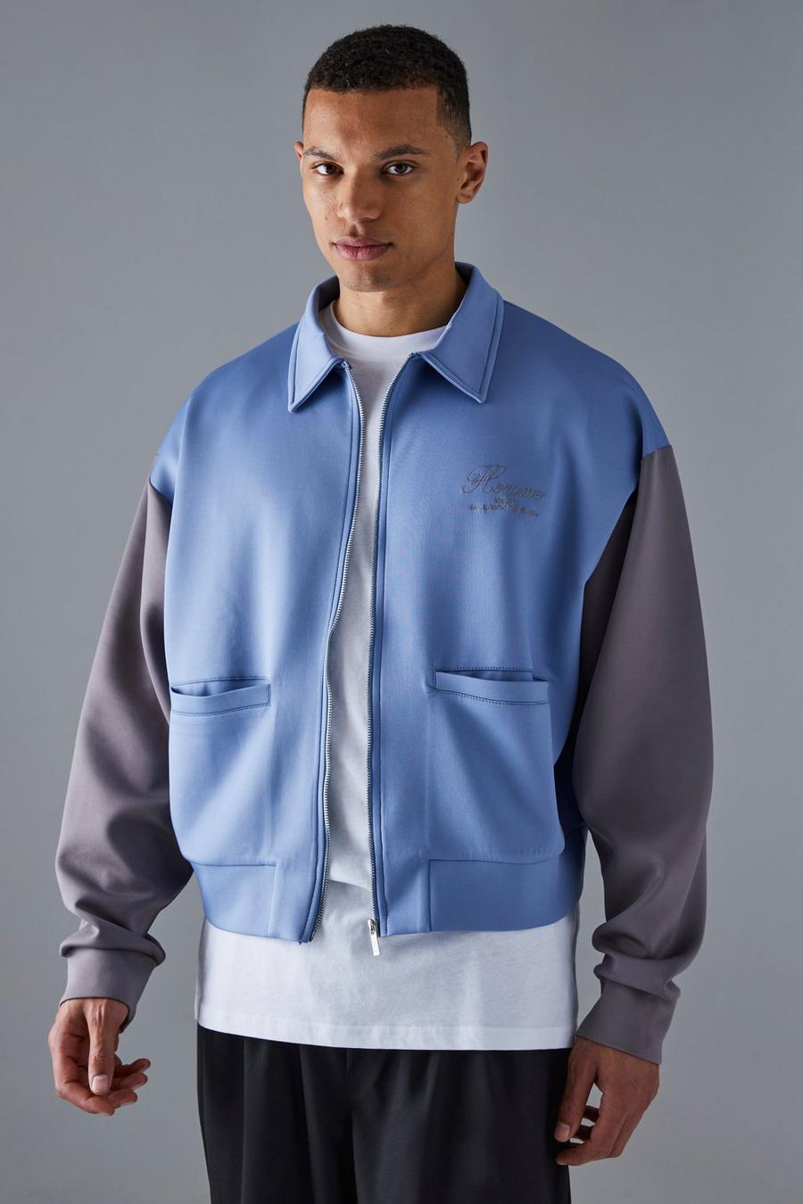 Tall - Bomber ample color block, Pale blue image number 1