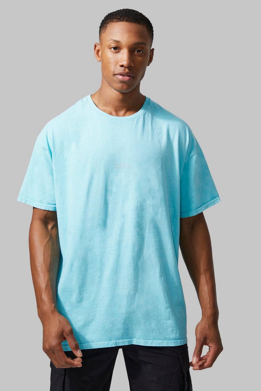 Pastel blue Man Active Gym Oversized T-shirt