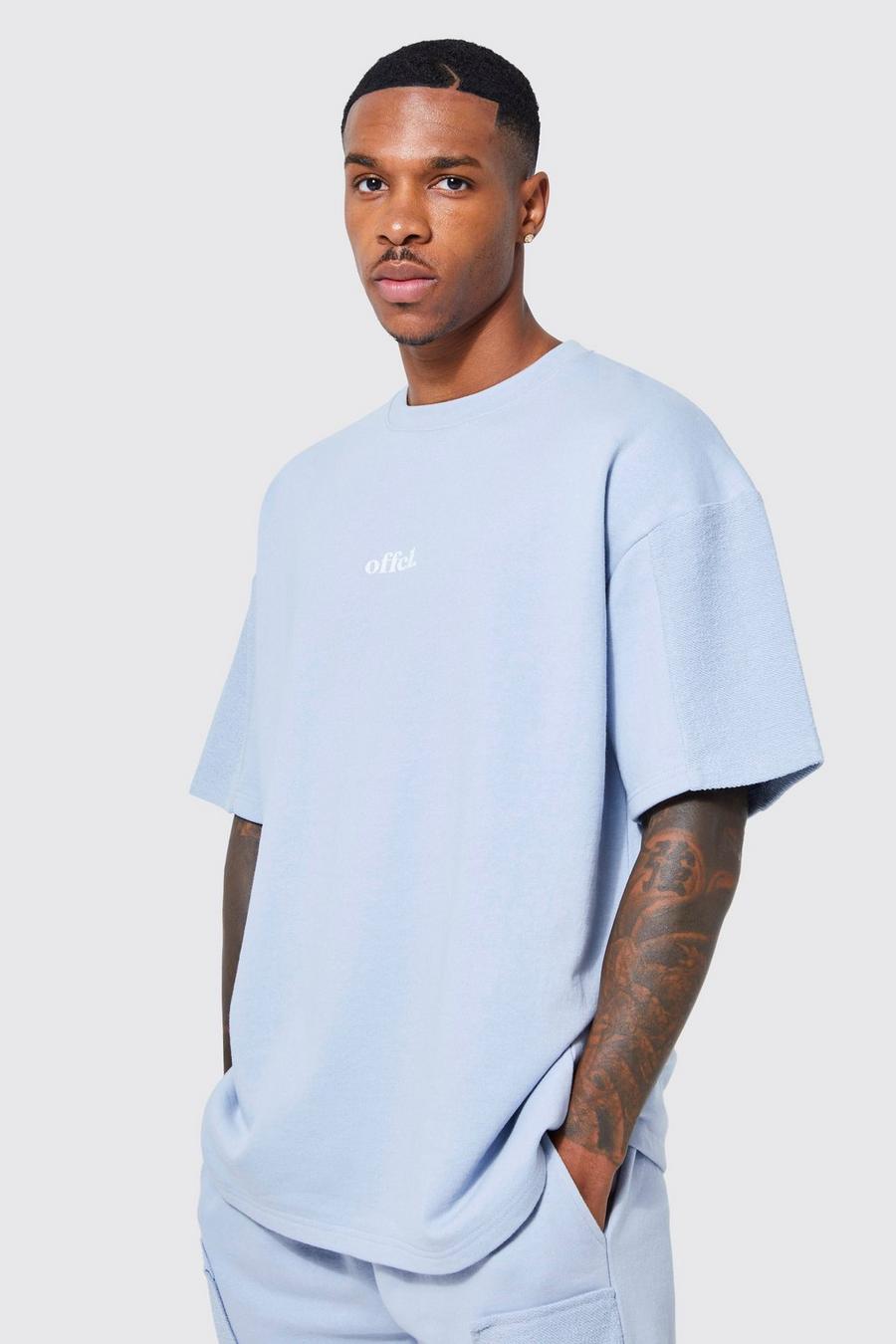 Oversize T-Shirt mit Silikon-Print, Blue