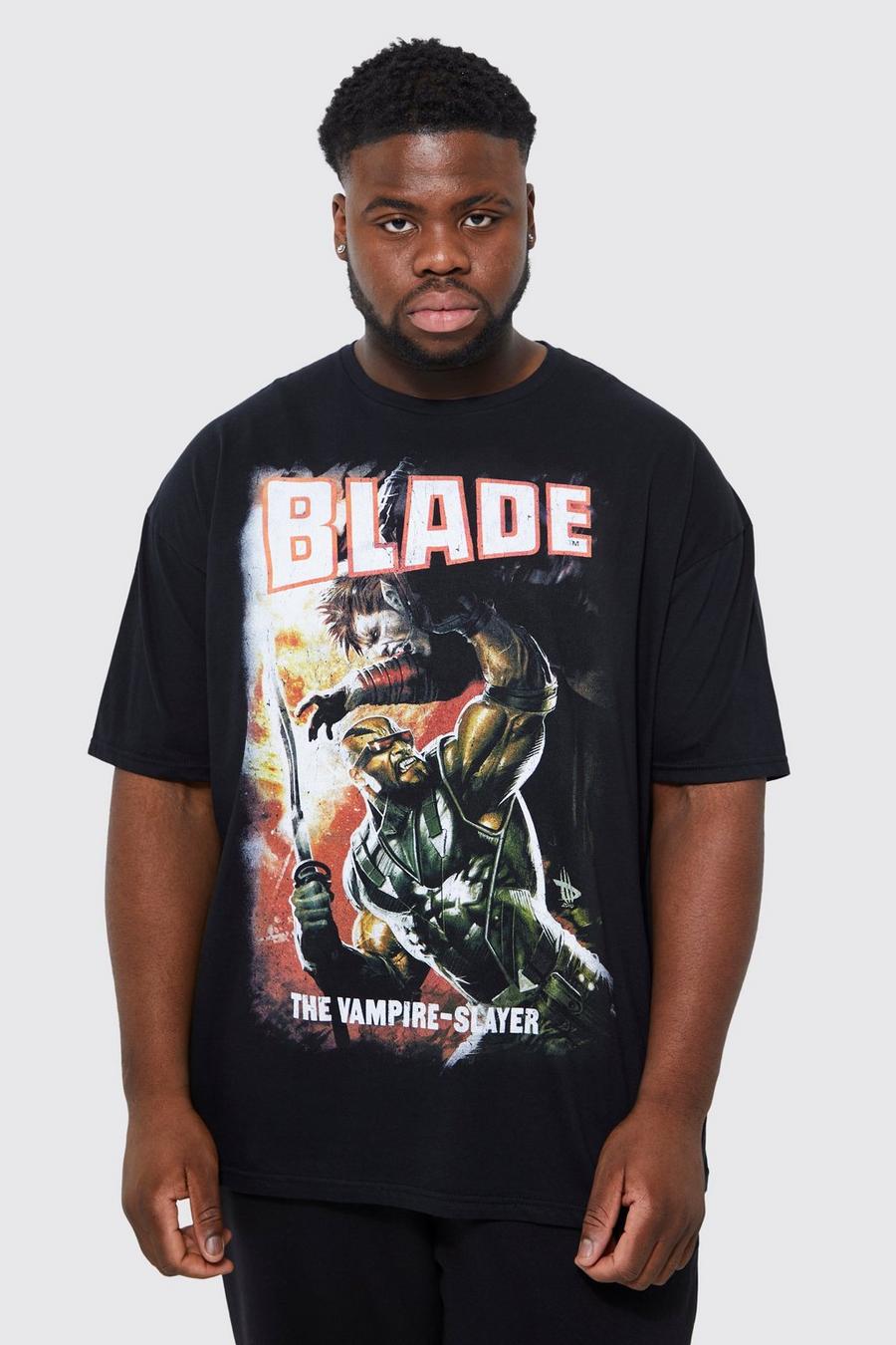 Plus T-Shirt mit lizenziertem Blade Print, Black