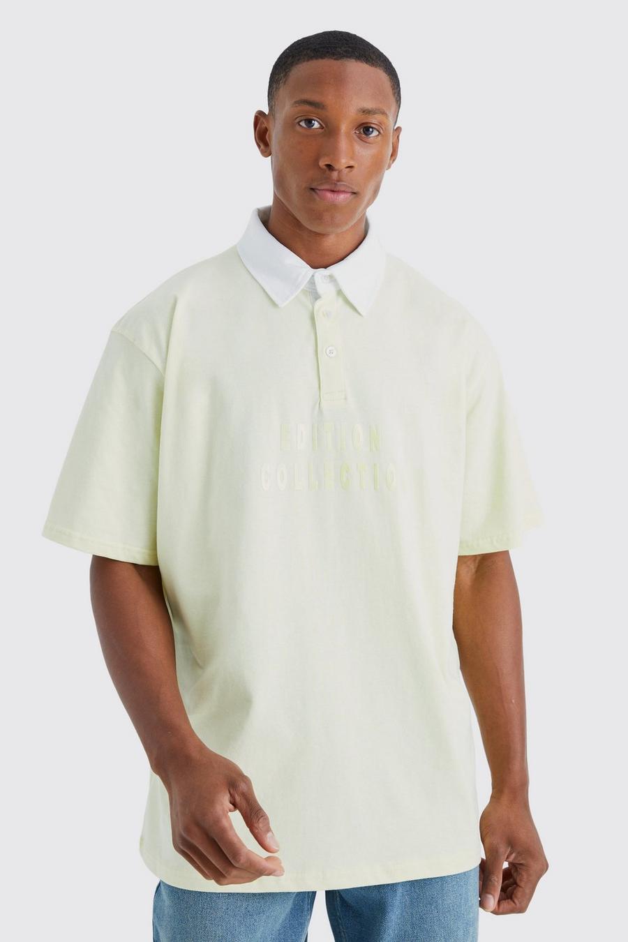 Yellow Oversized High Build Siliconen Polo image number 1