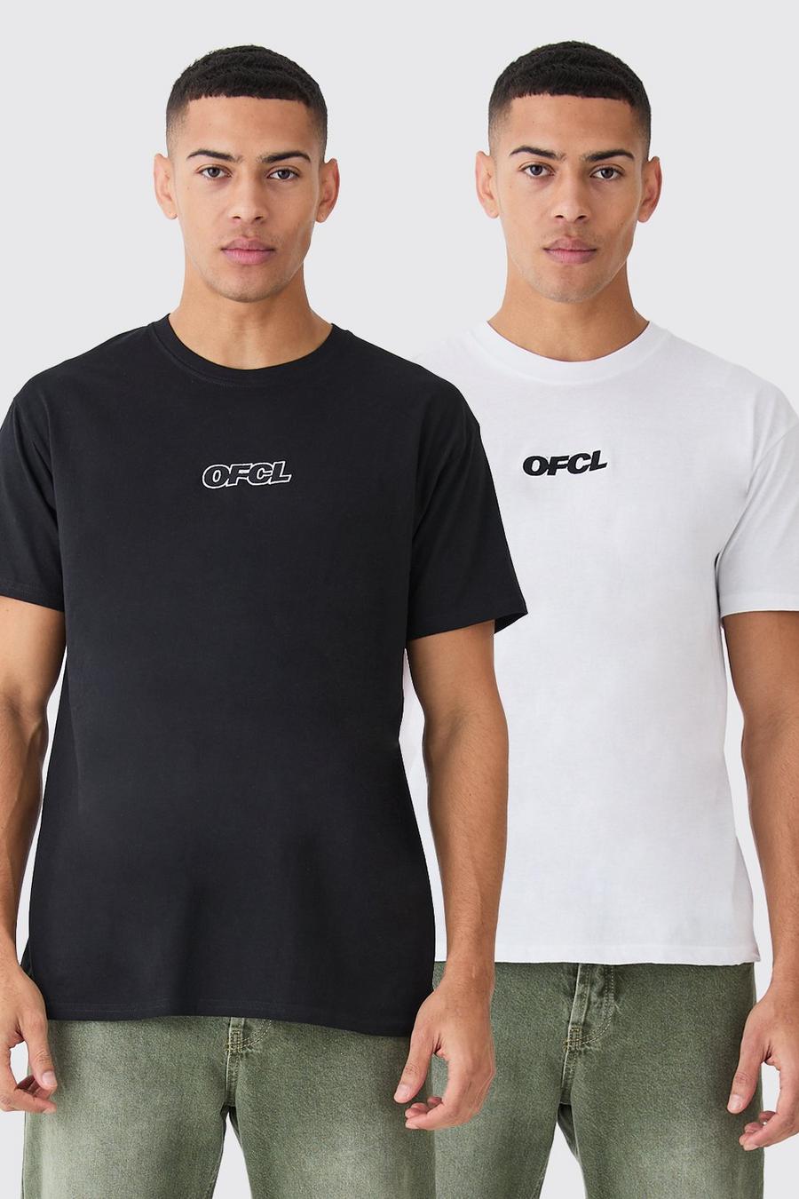 T-shirt oversize Man Ofcl - set di 2 paia, Multi