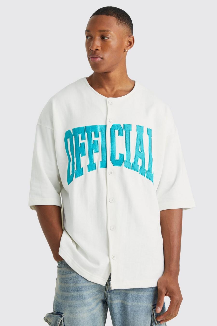 Ecru Oversized Official Baseball Shirt image number 1