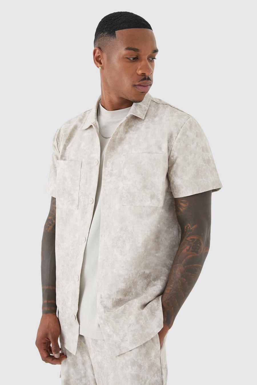 Chemise cargo à manches courtes, Stone