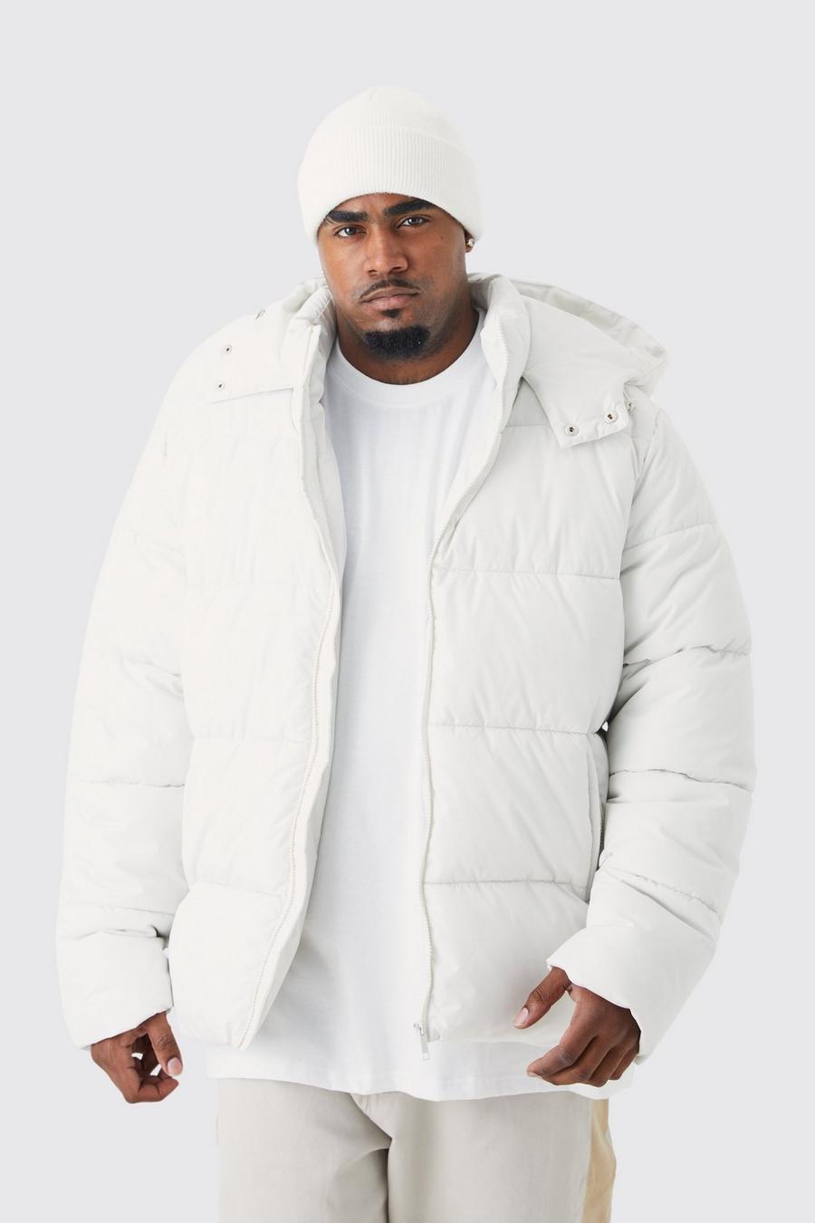 Ecru Plus Panelled Matte Puffer Jacket