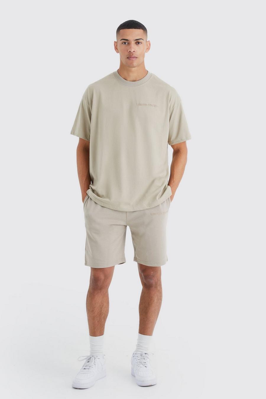 Oversize Limited Shorts-Set, Taupe