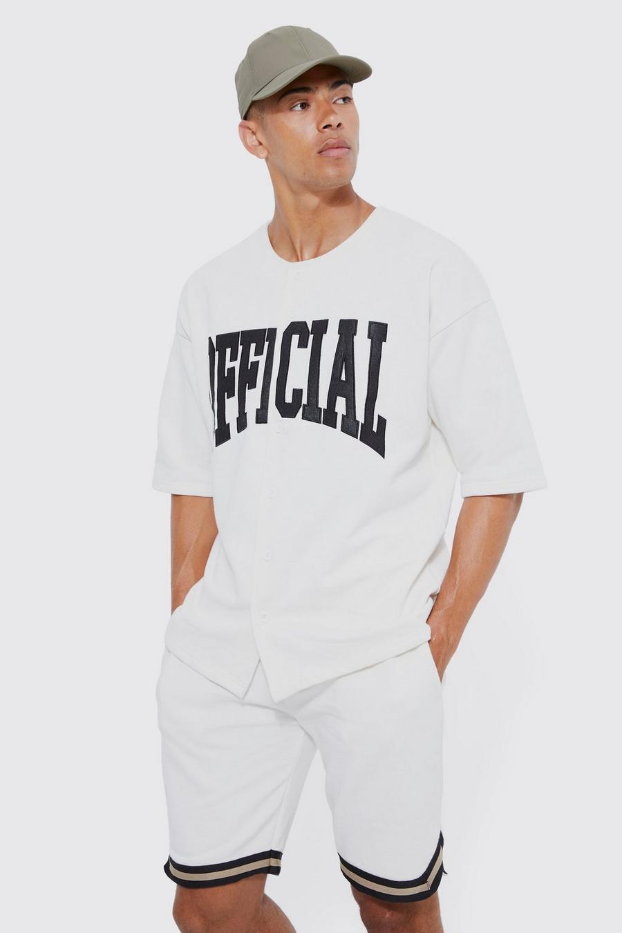 Oversize Official Baseball-Poloshirt & Shorts, Sand