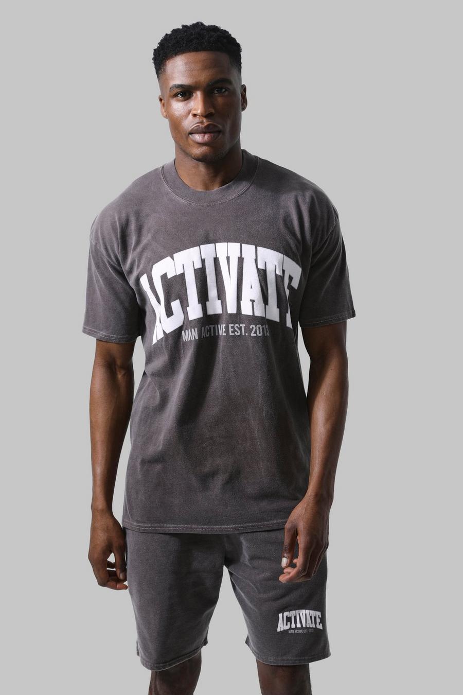 Man Active Activate T-Shirt, Chocolate