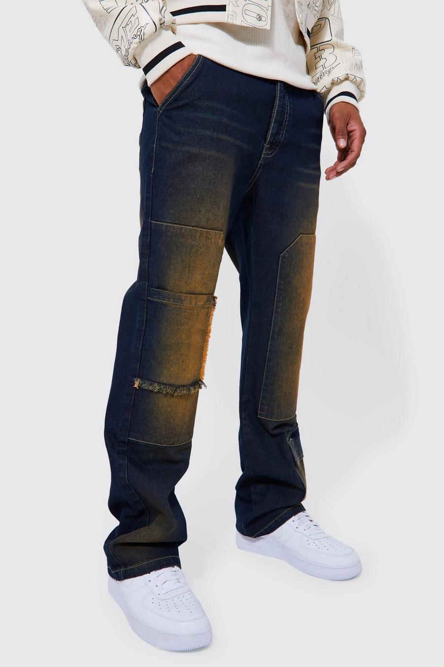 Green Relaxed Flare Tinted Cargo Jean