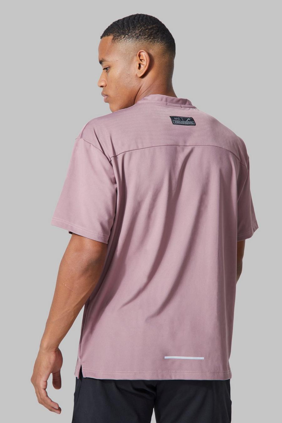 Man Active Gym Oversize Performance T-Shirt, Mauve image number 1