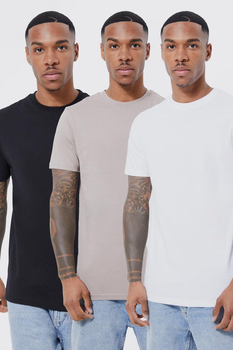 T-shirt Slim Fit - set di 3 paia, Multi