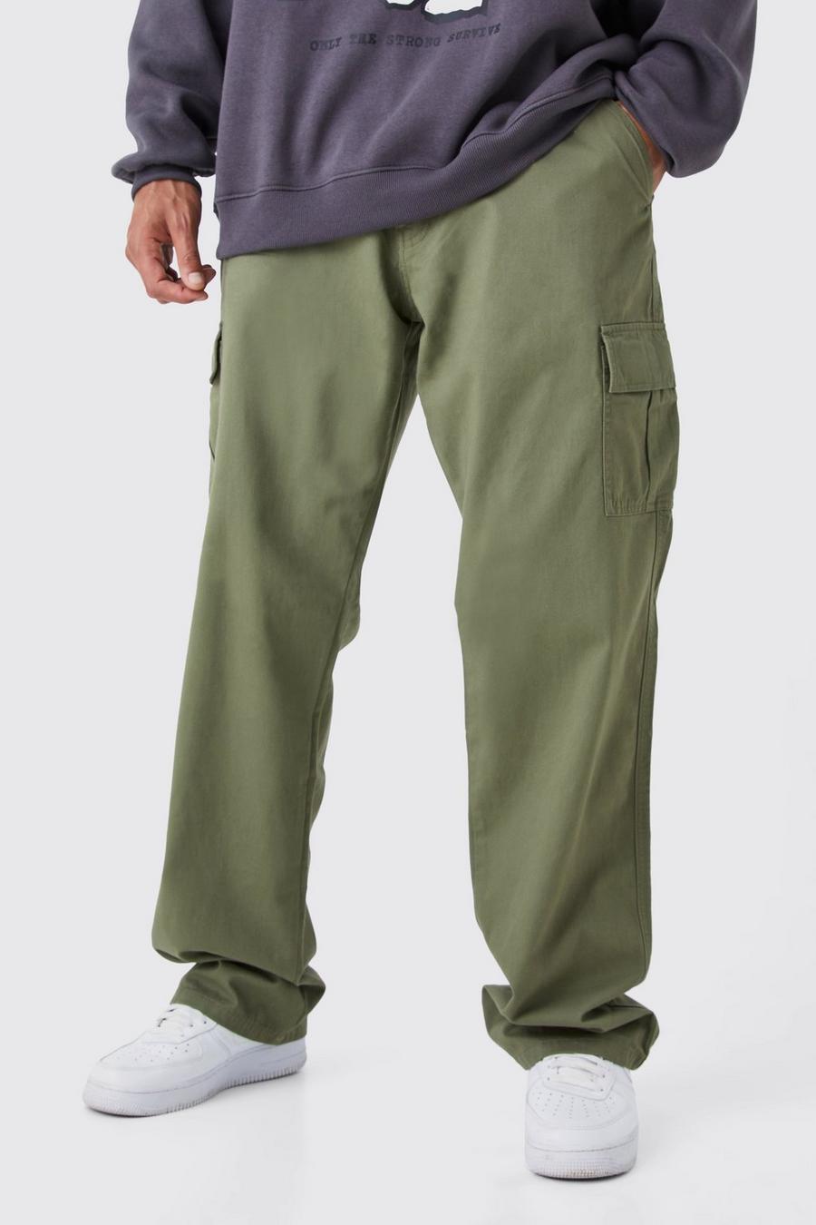 Khaki Tall Relaxed Fit Cargo Trousers