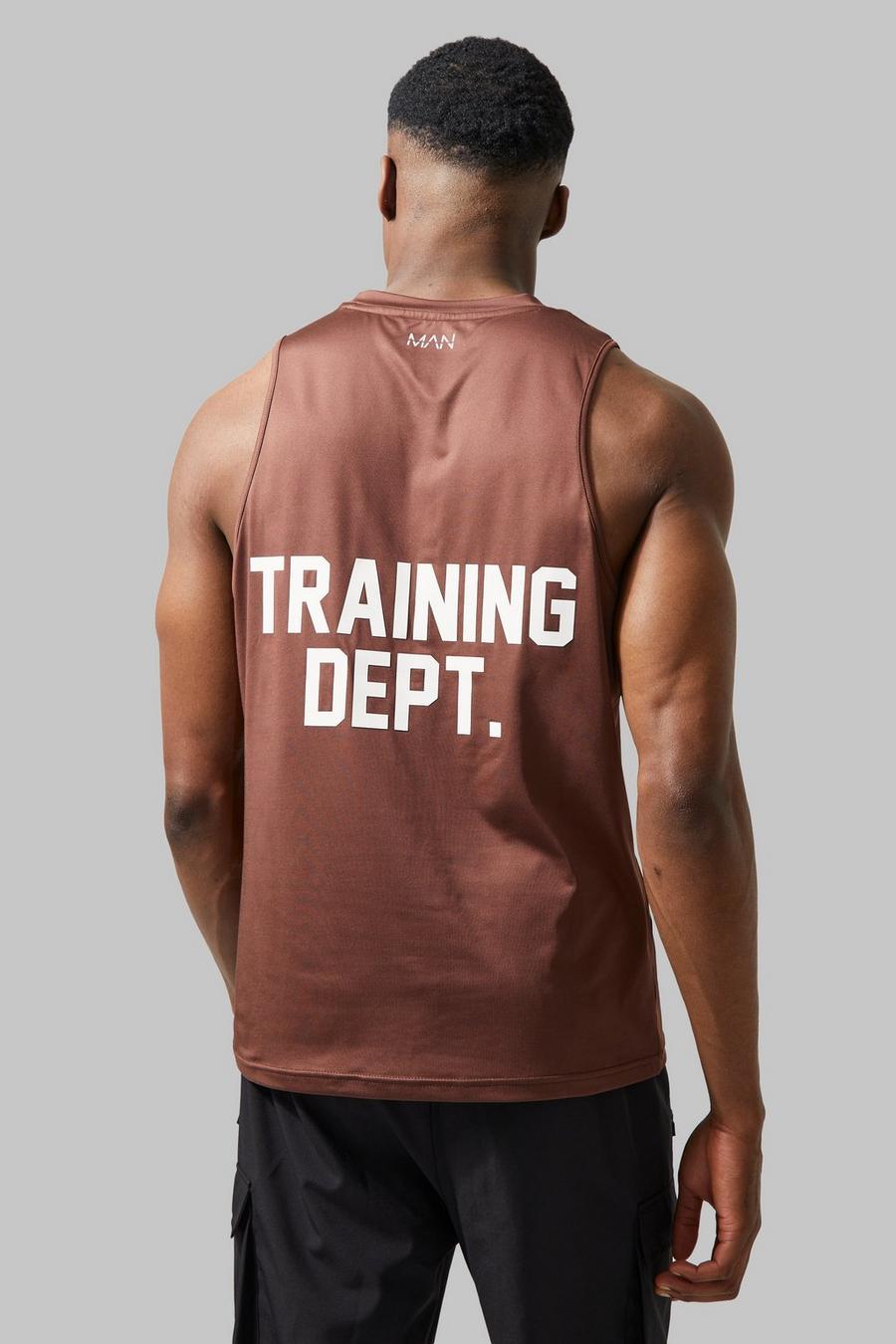 Man Active Training Dept Performance Tanktop, Chocolate